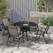 Set Of 4 Patio Folding Chairs With Armrests And Portable Lawn Chairs For Garden Backyard-gray